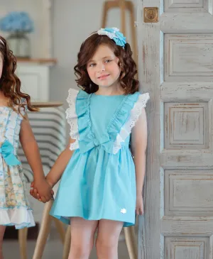 SS24 Miranda Girls Turquoise Dress 616-V