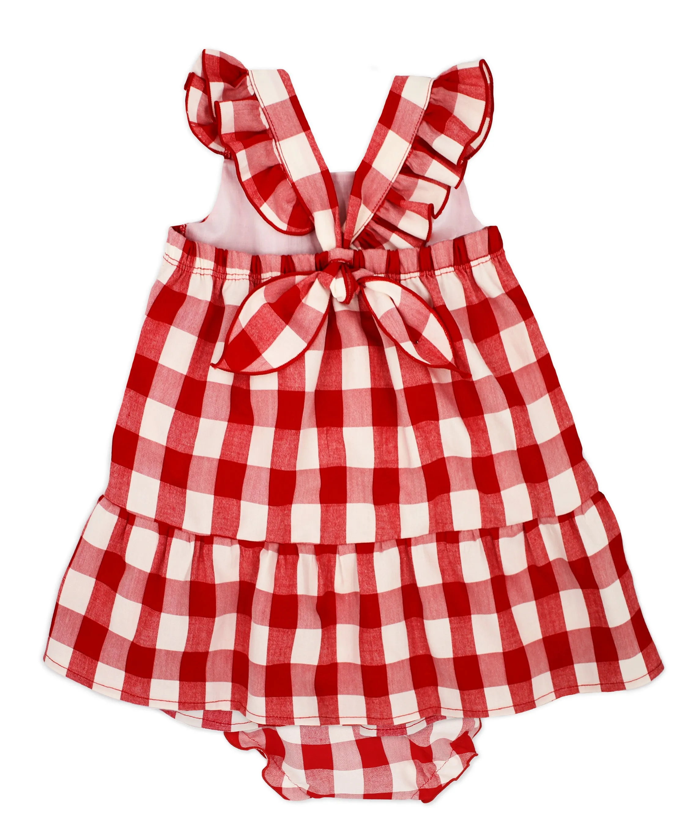 SS24 Rapife Girls Red & White Check Dress & Knickers Set