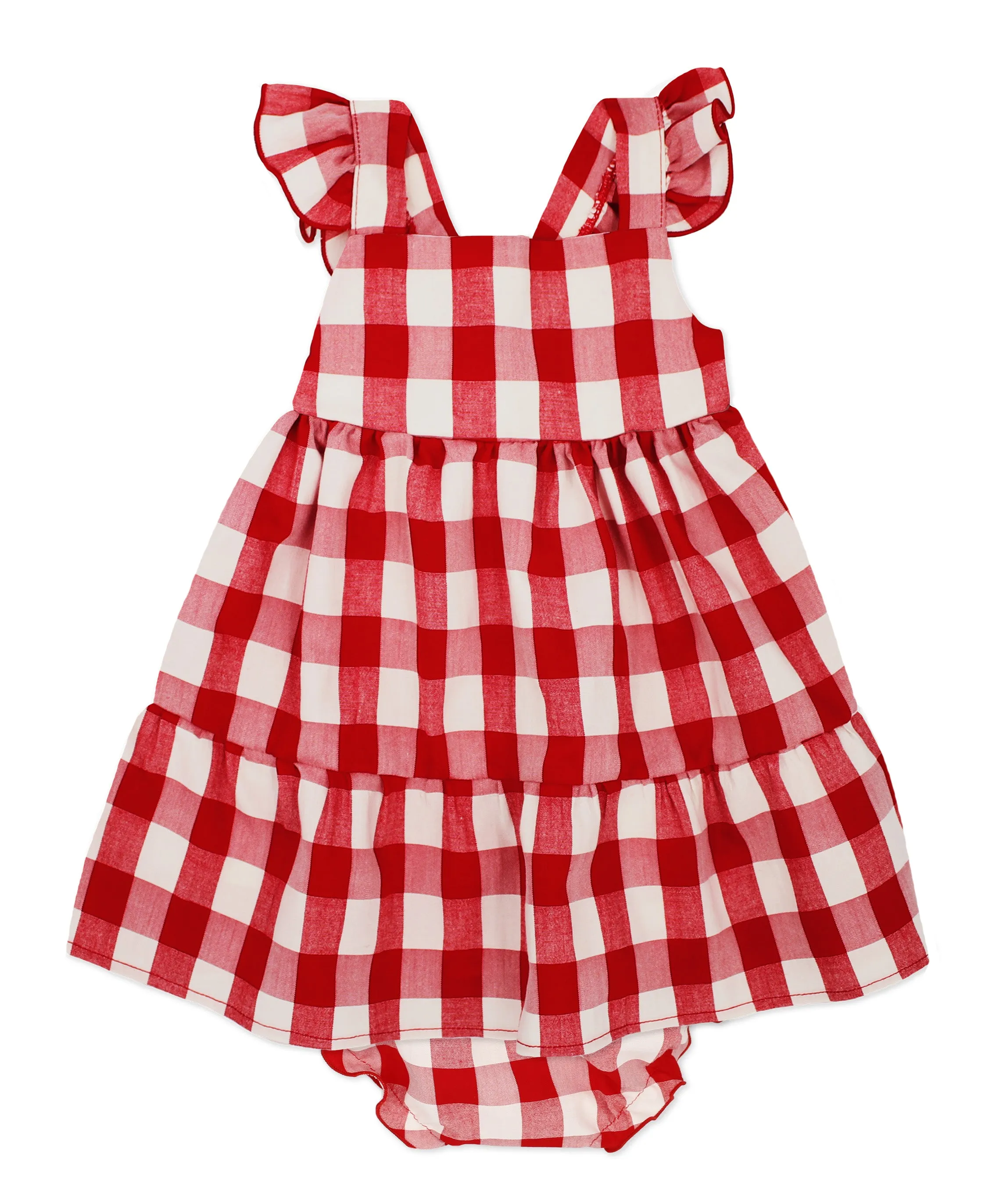 SS24 Rapife Girls Red & White Check Dress & Knickers Set