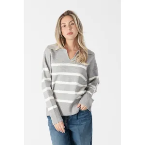 STRIPED SWEATERS W/ COLLAR