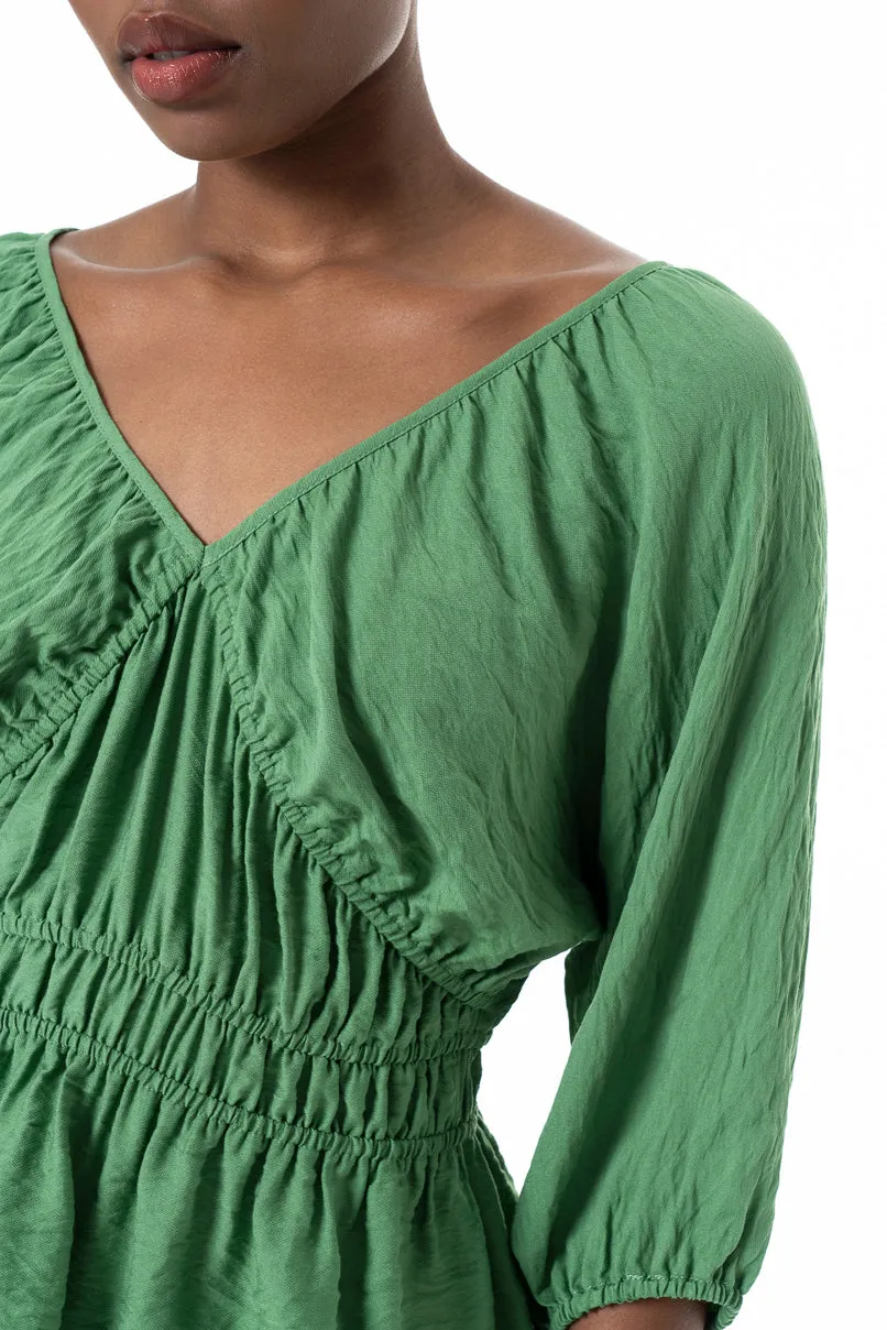 V-Neck Blouse _ 152218 _ Green