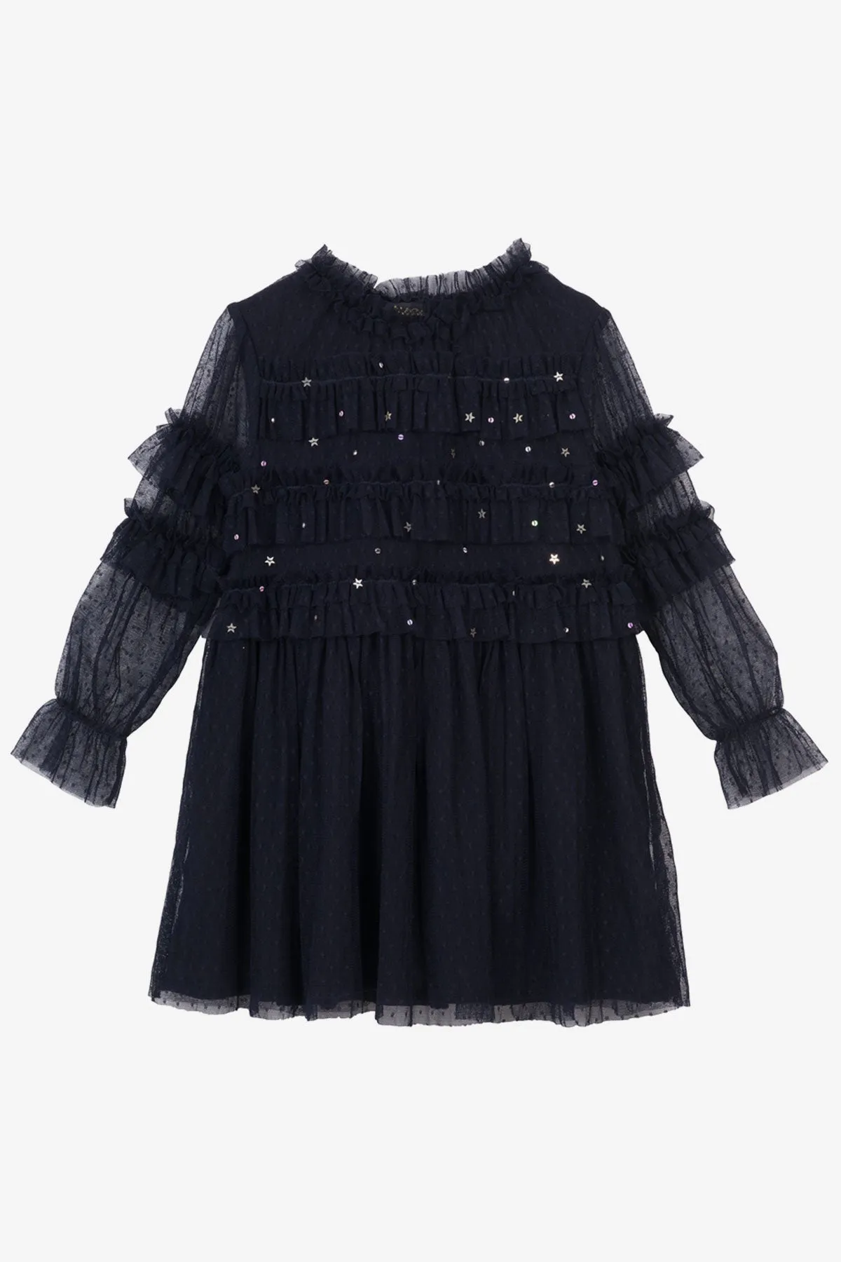 Velveteen Luna Girls Dress - Blackcurrant