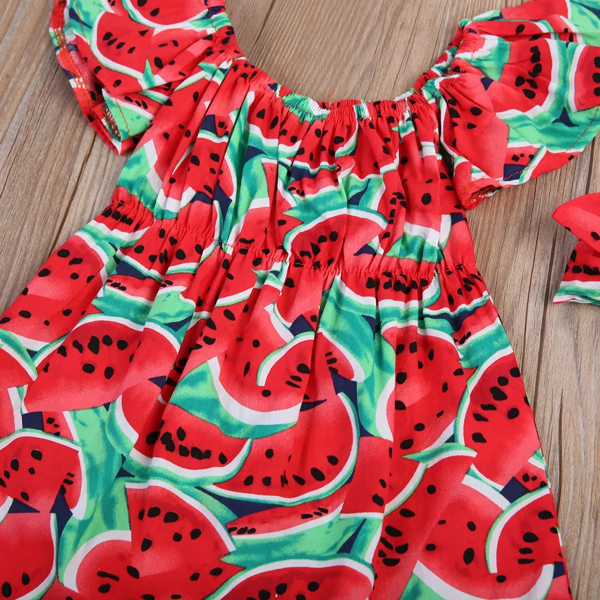 Watermelon Prints Bodysuit And Headband Set