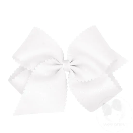 Wee Ones King Grosgrain Scalloped Edge Hair Bow