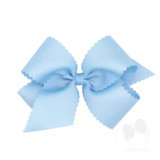 Wee Ones King Grosgrain Scalloped Edge Hair Bow