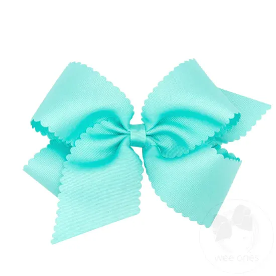 Wee Ones King Grosgrain Scalloped Edge Hair Bow