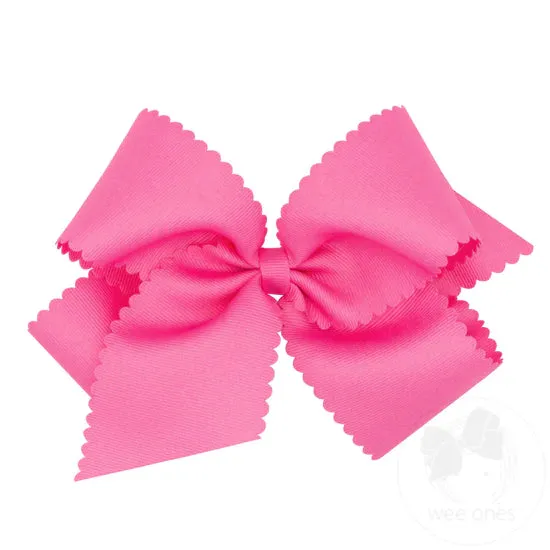 Wee Ones King Grosgrain Scalloped Edge Hair Bow