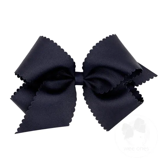 Wee Ones King Grosgrain Scalloped Edge Hair Bow