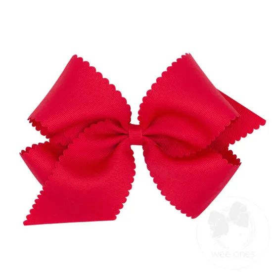 Wee Ones King Grosgrain Scalloped Edge Hair Bow