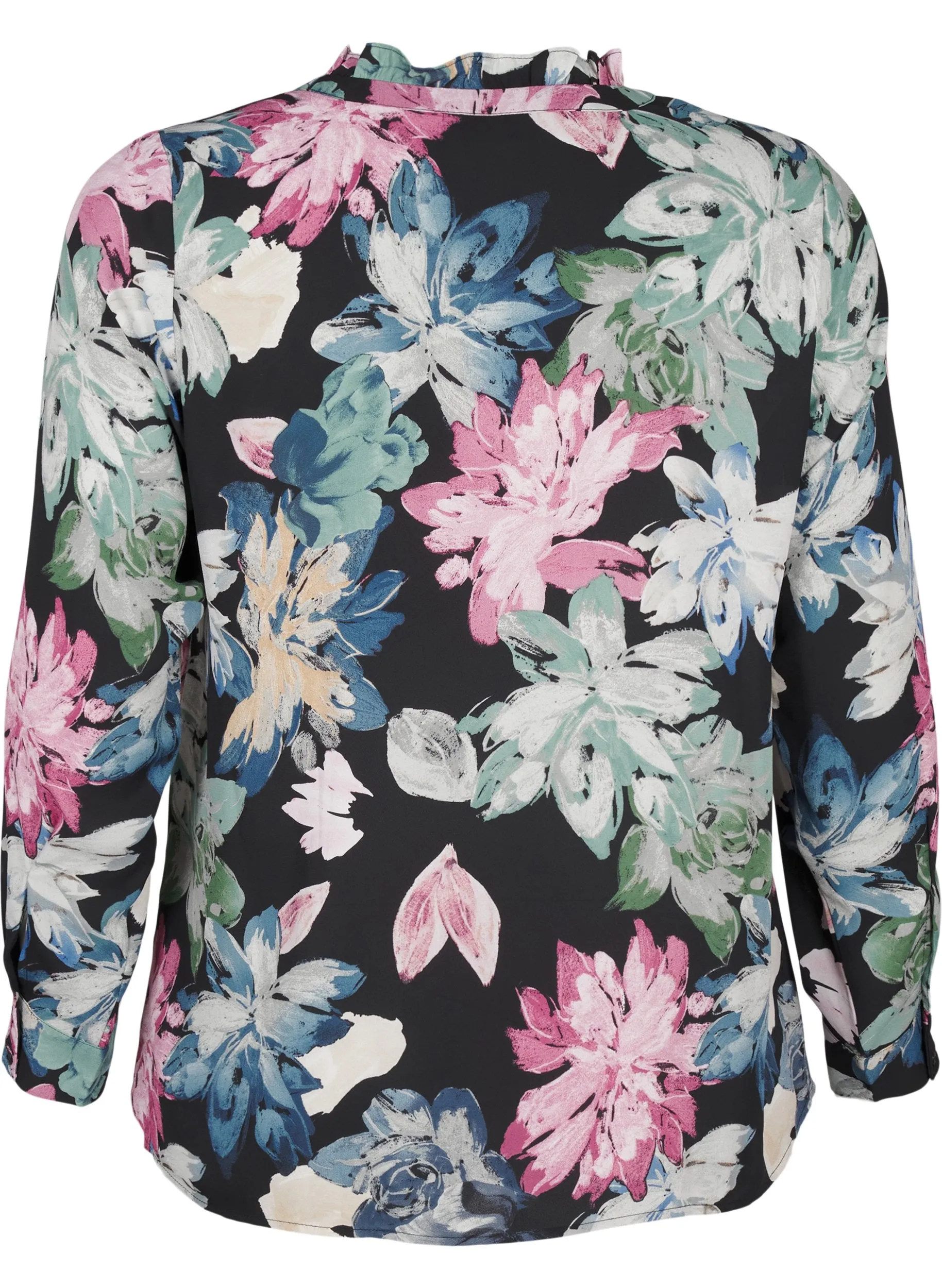 Zizzi Seli Blouse with Pink Floral Print